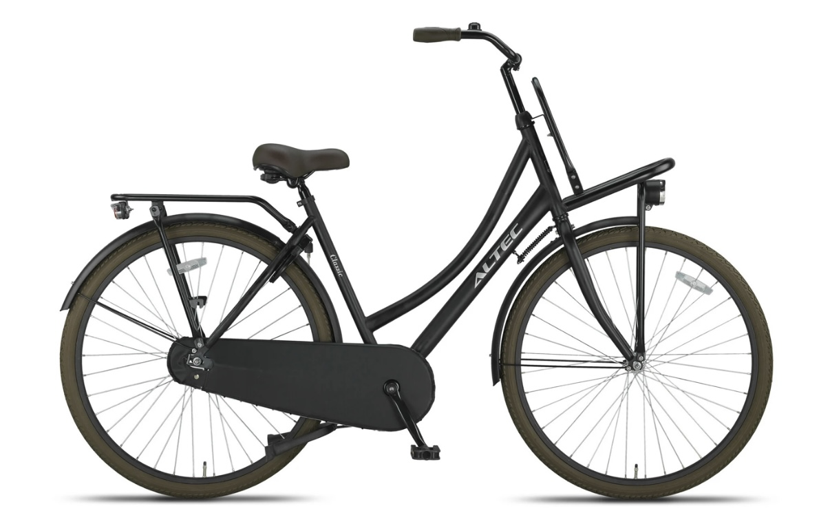 Altec Classic Transportfiets 28 Inch Remnaaf Voorrek Mat Zwart